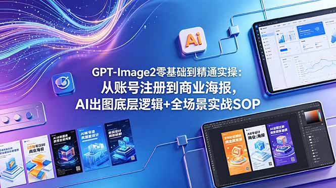 （18835期）GPT-Image2零基础到精通实操：从账号注册到商业海报，AI出图底层逻辑+全场景实战SOP-知创网