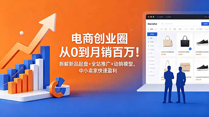 （18831期）电商创业圈从0到月销百万！拆解新品起盘+全站推广+动销模型，中小卖家快速盈利-知创网
