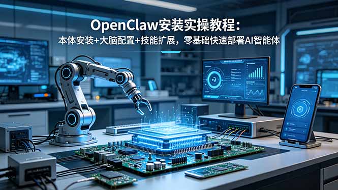 （18982期）OpenClaw安装实操教程：本体安装+大脑配置+技能扩展，零基础快速部署AI智能体-知创网