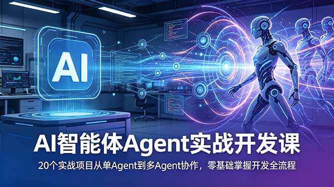 （18983期）AI智能体Agent实战开发课：20个实战项目从单Agent到多Agent协作，零基础掌握开发全流程-知创网