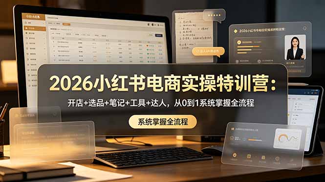 （18978期）2026小红书电商实操特训营：开店+选品+笔记+工具+达人，从0到1系统掌握全流程-知创网