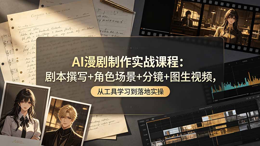 （19020期）AI漫剧制作实战课程：剧本撰写+角色场景+分镜+图生视频，从工具学习到落地实操-知创网