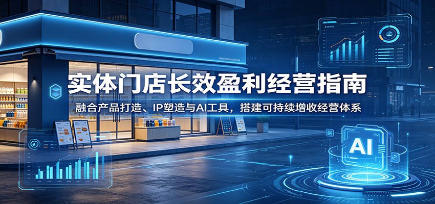 实体门店长效盈利经营指南：融合产品打造、IP塑造与AI工具，搭建可持续增收经营体系-知创网