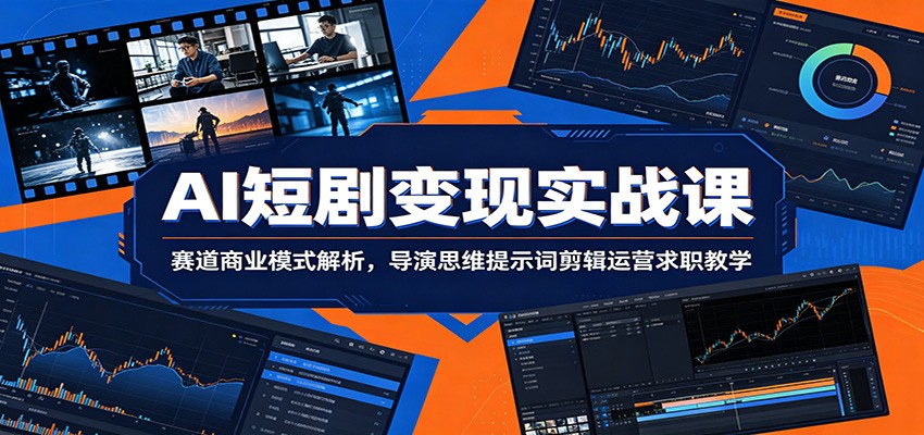 AI短剧变现实战课：赛道商业模式解析，导演思维提示词剪辑运营求职教学-知创网