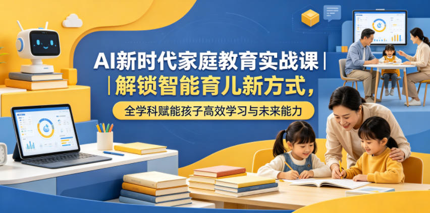 AI新时代家庭教育实战课｜解锁智能育儿新方式，全学科赋能孩子高效学习与未来能力-知创网