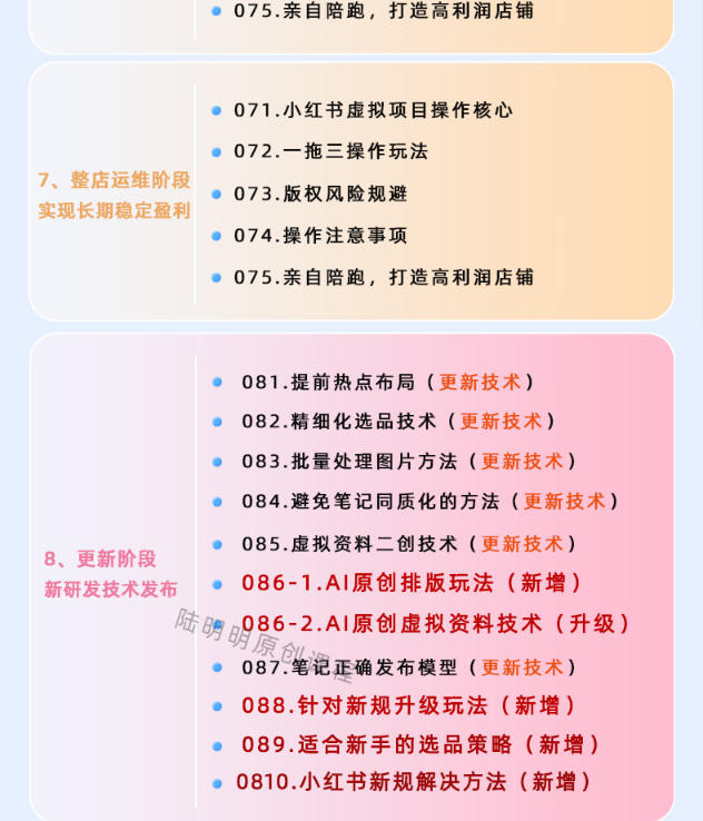 图片[6]-小红书虚拟项目特训班9.0，AI原创PPT技术全跑通，单店纯利润几个W-知创网
