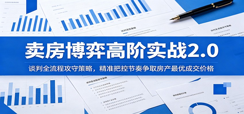 卖房博弈高阶实战2.0：谈判全流程攻守策略，精准把控节奏争取房产最优成交价格-知创网