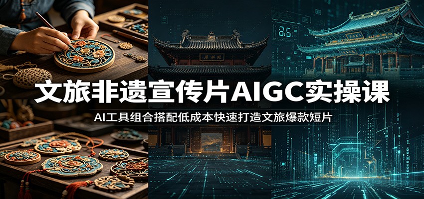 文旅非遗宣传片AIGC实操课：AI工具组合搭配低成本快速打造文旅爆款短片-知创网