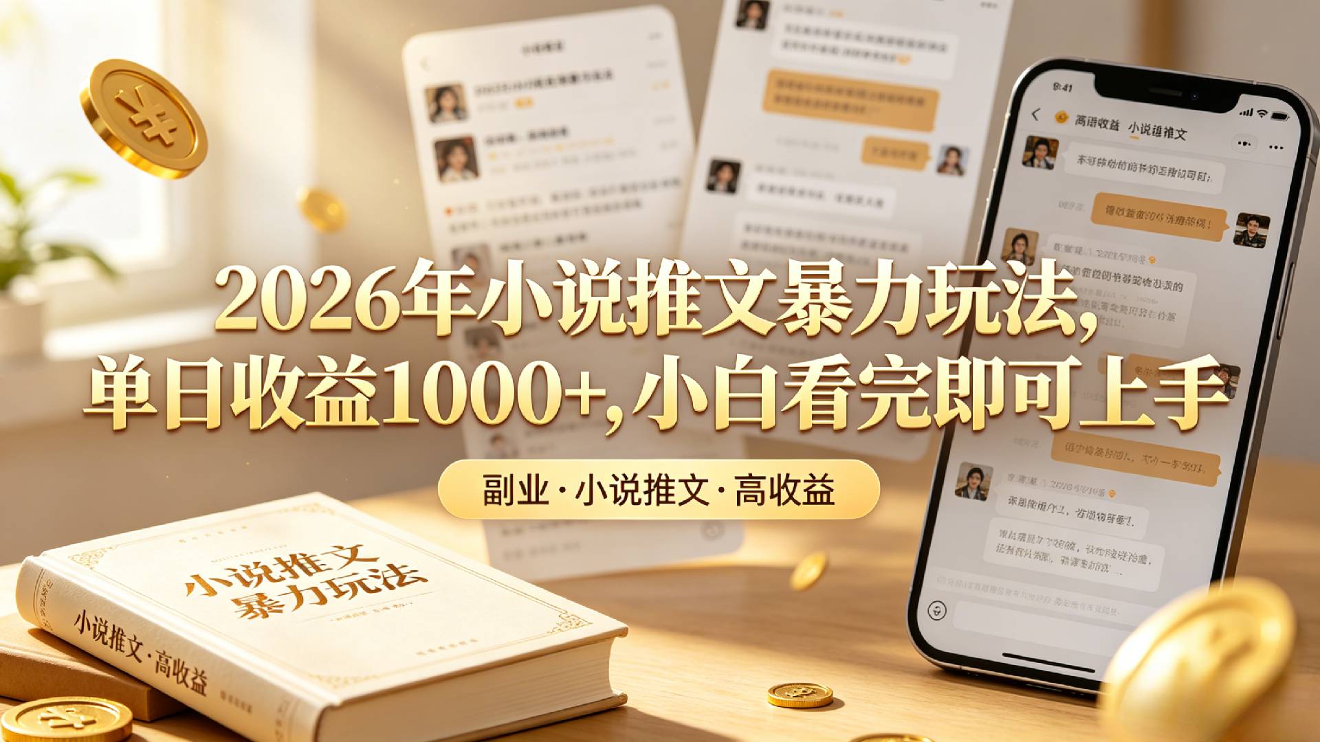 2026年小说推文暴力玩法,单日收益1000+,小白看完即可上手-知创网