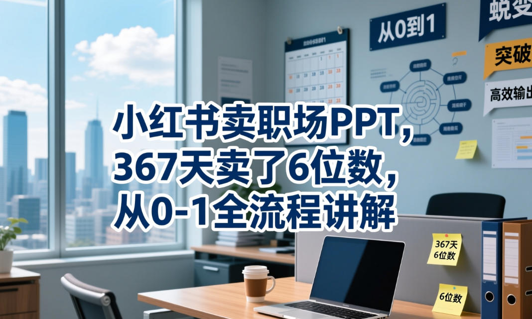 小红书卖职场PPT，367天卖了6位数，从0-1全流程讲解-知创网