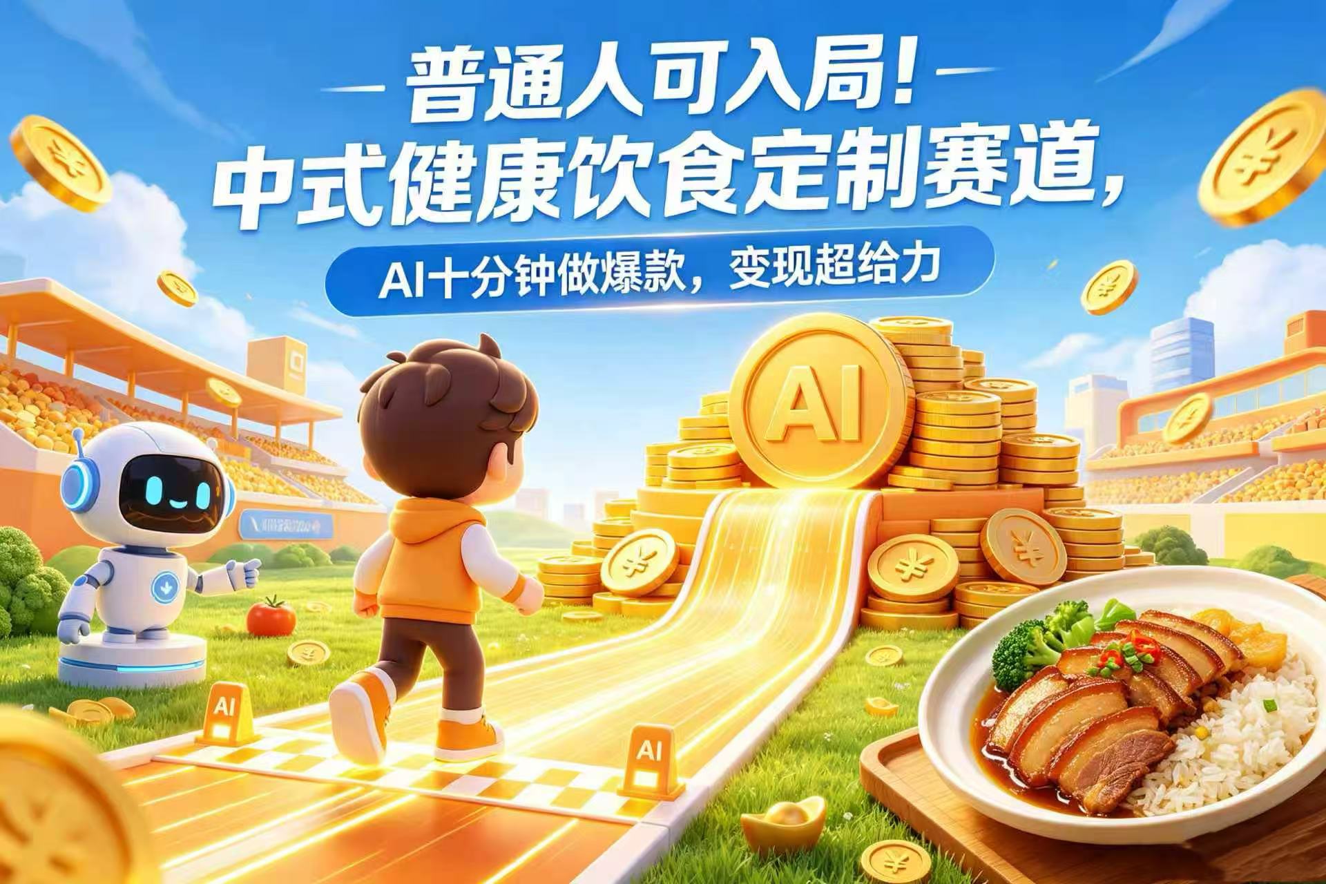 普通人可入局!中式健康饮食定制赛道,AI 十分钟做爆款,变现超给力-知创网