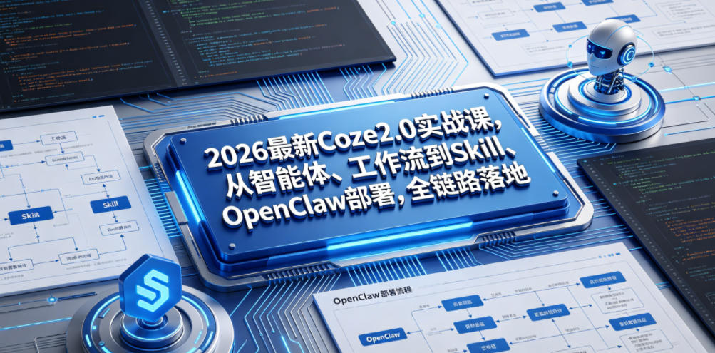 2026最新Coze2.0实战课，从智能体、工作流到Skill、OpenClaw部署，全链路落地-知创网
