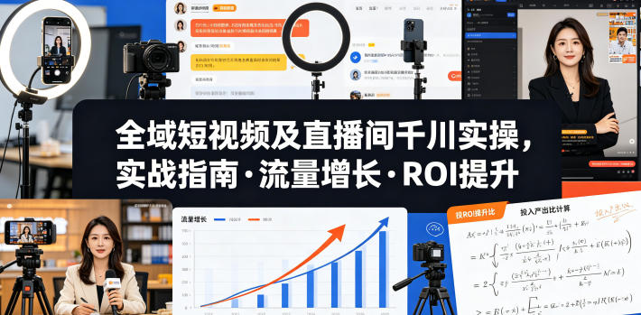 全域短视频及直播间千川实操,实战指南·流量增长·ROI提升(更新)-知创网