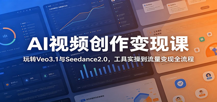 AI视频创作变现课：玩转Veo3.1与Seedance2.0，工具实操到流量变现全流程-知创网