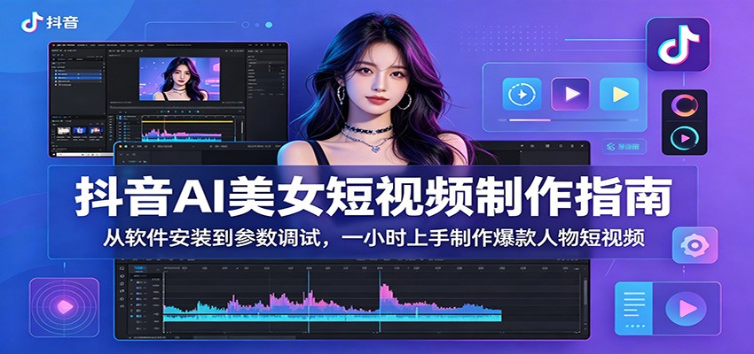 抖音AI美女短视频制作指南：从软件安装到参数调试，一小时上手制作爆款人物短视频-知创网