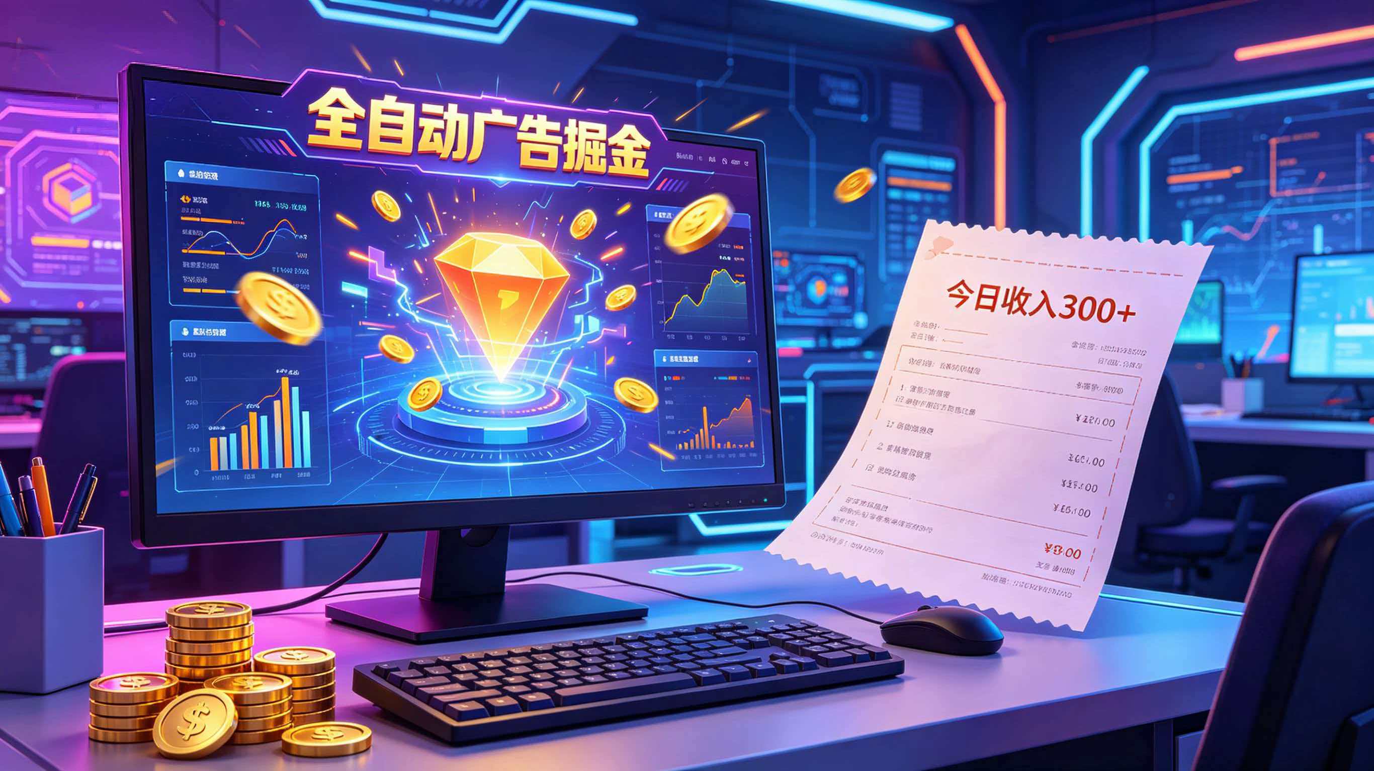 全自动广告掘金,日入300+。全程Ai自动化运行,解放双手,时间自由。收益稳定-知创网