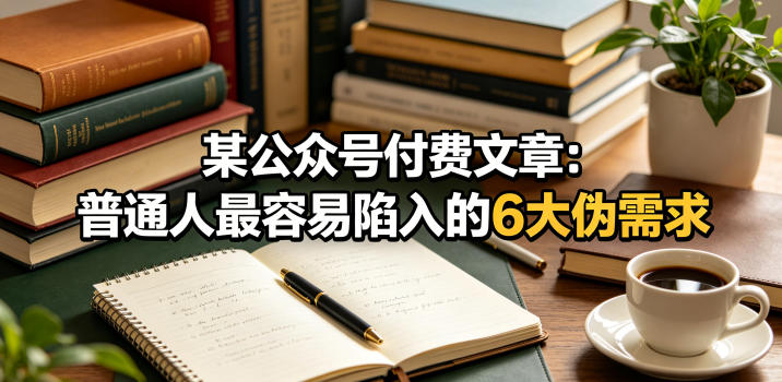 某公众号付费文章：普通人最容易陷入的6大伪需求-知创网