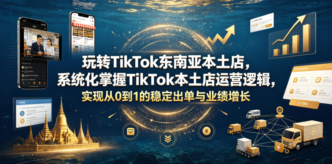 玩转TikTok东南亚本土店，系统化掌握TikTok本土店运营逻辑，实现从0到1的稳定出单与业绩增长-知创网