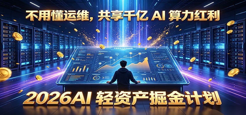 不用懂运维,共享千亿 AI 算力红利,2026AI 轻资产掘金计划-知创网