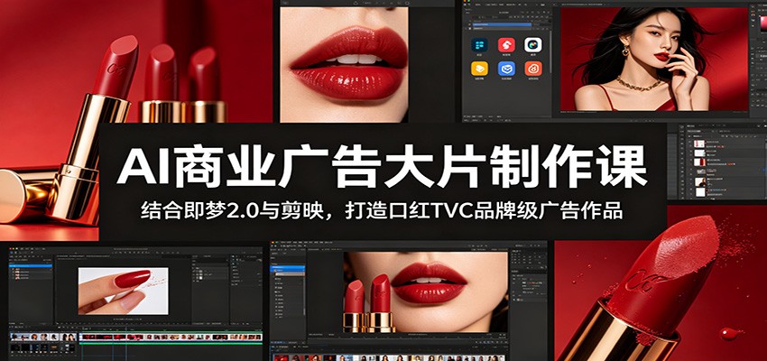 AI商业广告大片制作课：结合即梦2.0与剪映，打造口红TVC品牌级广告作品-知创网