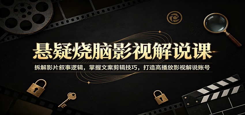 悬疑烧脑影视解说课：拆解影片叙事逻辑，掌握文案剪辑技巧，打造高播放影视解说账号-知创网