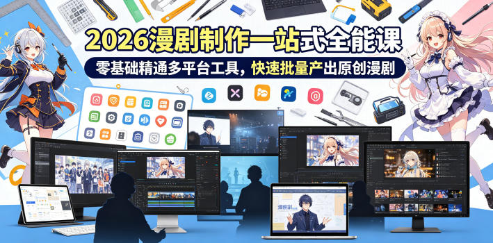 2026 AI漫剧制作一站式全能课，零基础精通多平台工具，快速批量产出原创漫剧-知创网