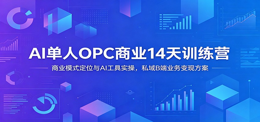 AI单人OPC商业14天训练营：商业模式定位与AI工具实操，私域B端业务变现方案-知创网