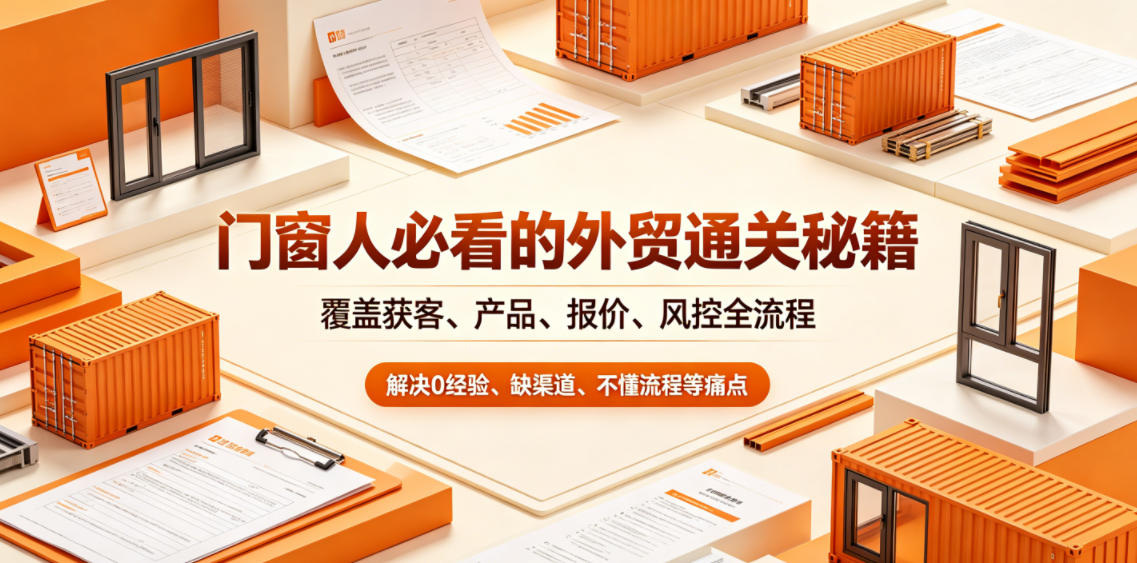门窗人必看的外贸通关秘籍，块覆盖获客、产品、报价、风控全流程，解决0经验、缺渠道、不懂流程等痛点-知创网