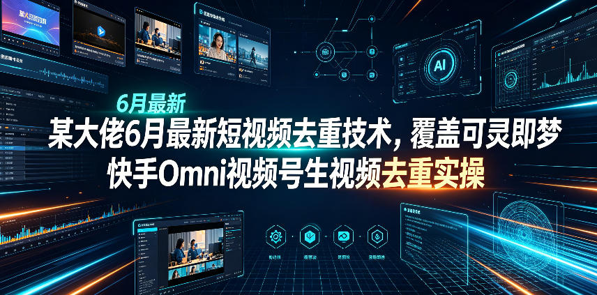某大佬6月最新短视频去重技术,覆盖可灵即梦快手Omni视频号生视频去重实操-知创网
