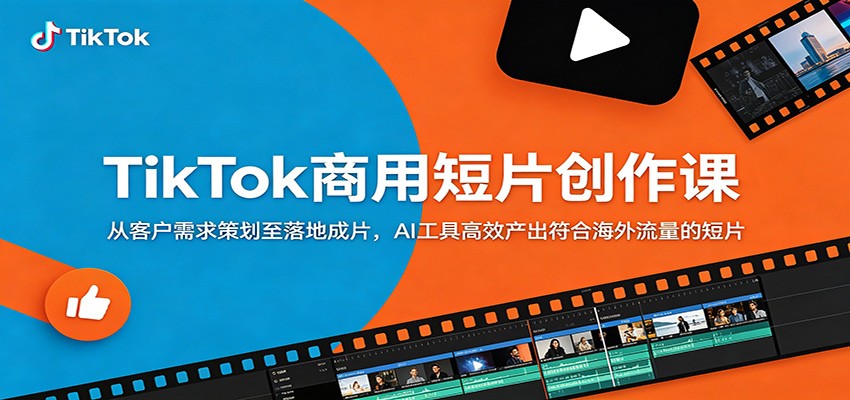 TikTok商用短片创作课：从客户需求策划至落地成片，AI工具高效产出符合海外流量的短片-知创网