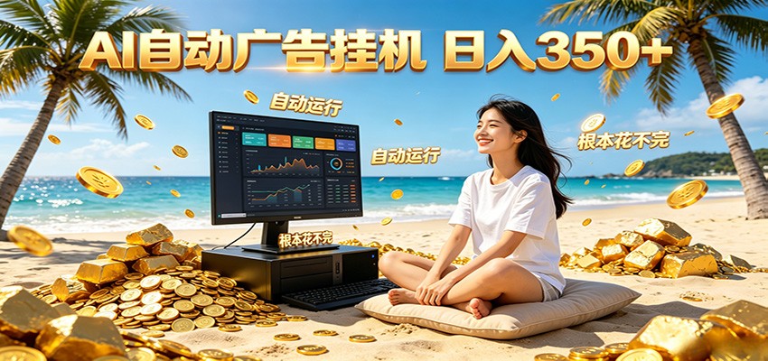 AI自动广告挂机 日入350+ 真正做到躺赚式变现,根本花不完!-知创网