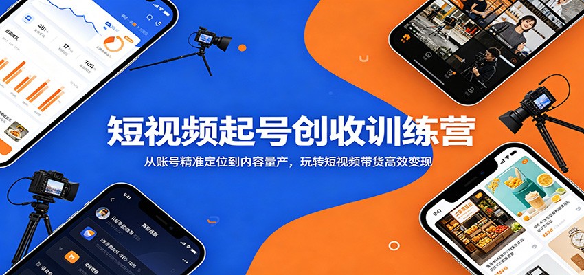 短视频起号创收训练营：从账号精准定位到内容量产，玩转短视频带货高效变现-知创网