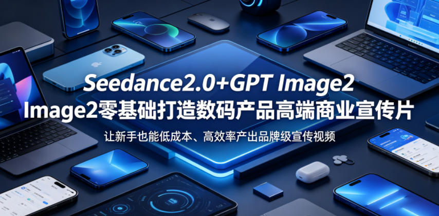 Seedance2.0+GPT Image2零基础打造数码产品高端商业宣传片，让新手也能低成本、高效率产出品牌级宣传视频-知创网