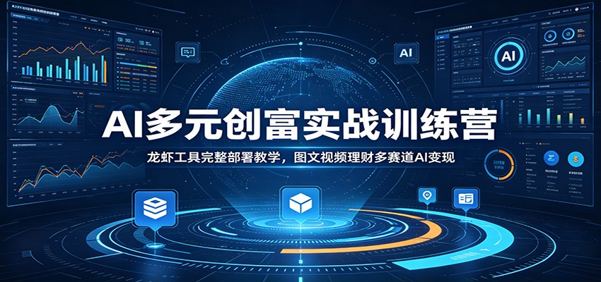 AI多元创富实战训练营：龙虾工具完整部署教学，图文视频理财多赛道AI变现-知创网