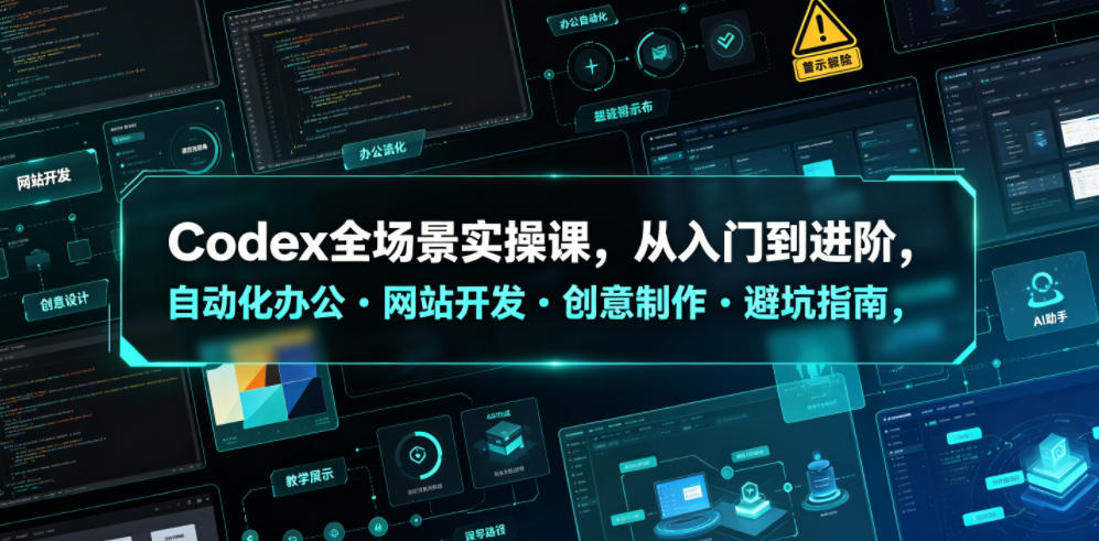 Codex全场景实操课,从入门到进阶,自动化办公・网站开发・创意制作・避坑指南,全流程教学-知创网