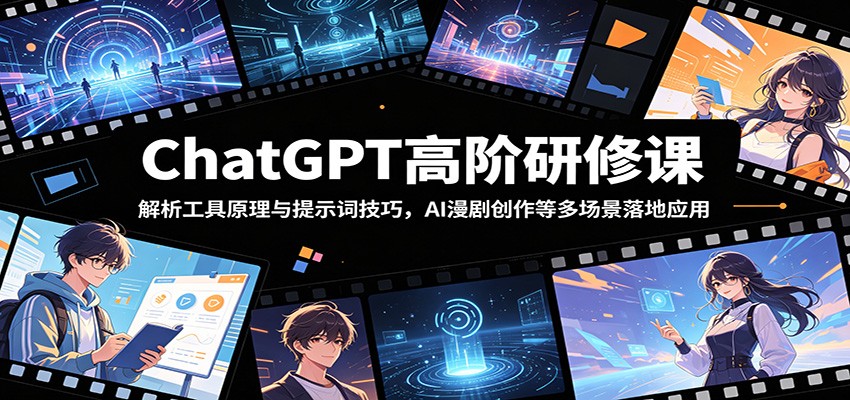 ChatGPT高阶研修课：解析工具原理与提示词技巧，AI漫剧创作等多场景落地应用-知创网
