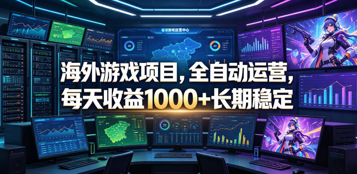 海外游戏项目,全自动运营,每天收益1000+长期稳定【揭秘】-知创网