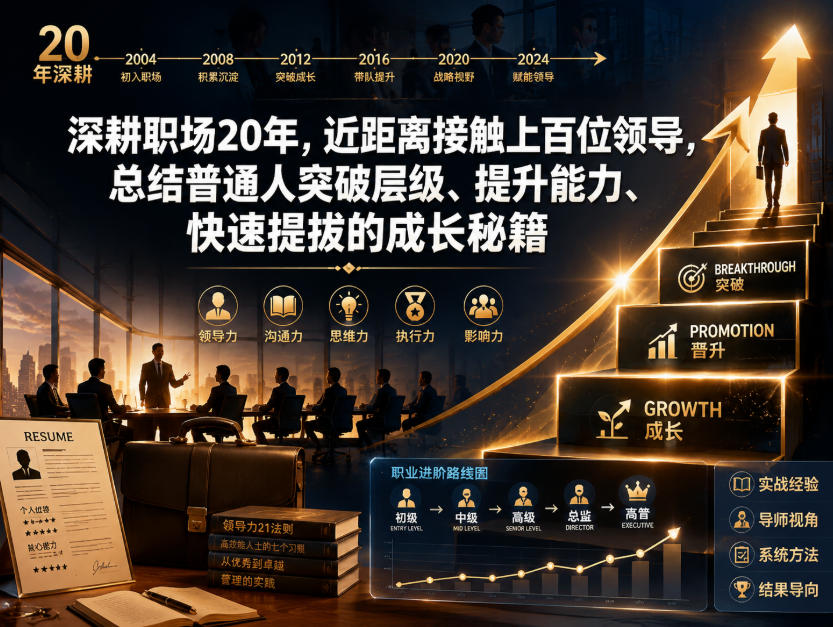付费文章:深耕职场20年,近距离接触上百位领导,总结普通人突破层级、提升能力、快速提拔的成长秘籍(全网独家干货)-知创网