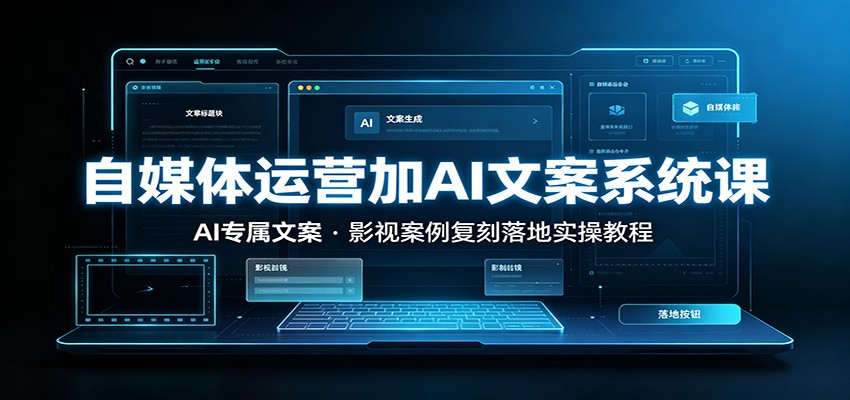 自媒体运营加AI文案系统课：：AI专属文案，影视案例复刻落地实操教程-知创网