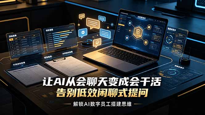 （19130期）让AI从会聊天变成会干活，告别低效闲聊式提问，解锁AI数字员工搭建思维-知创网