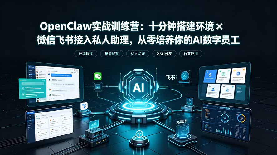 （19287期）OpenClaw实战特训营：十分钟搭建环境×微信飞书接入私人助理，从零培养你的AI数字员工-知创网