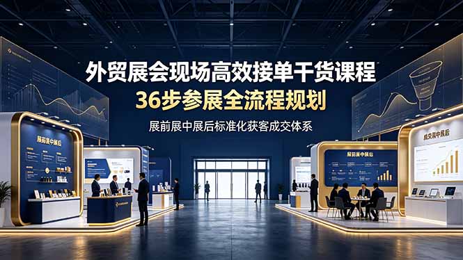（19157期）外贸展会现场高效接单干货课程，36步参展全流程规划，展前展中展后标准化获客成交体系-知创网