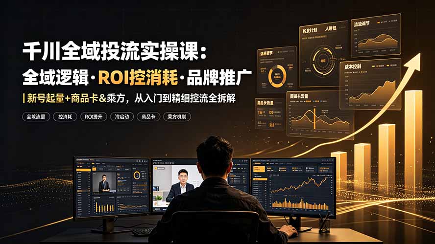 (19249期)千川全域投流实操课:全域逻辑·ROI控消耗·品牌推广|新号起量+商品卡&乘方,从入门到精细控流全拆解-知创网