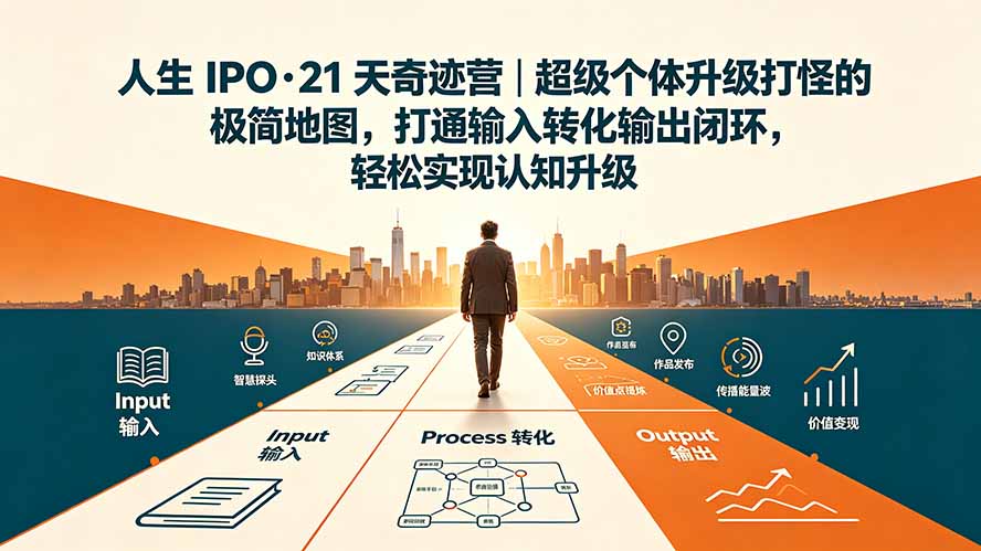 (19532期)人生 IPO-21 天奇迹营|超级个体升级打怪的极简地图,打通输入转化输出闭环,轻松实现认知升级-知创网