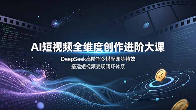 （19153期）AI短视频全维度创作进阶大课，DeepSeek高阶指令搭配即梦特效，搭建短视频变现闭环体系-知创网