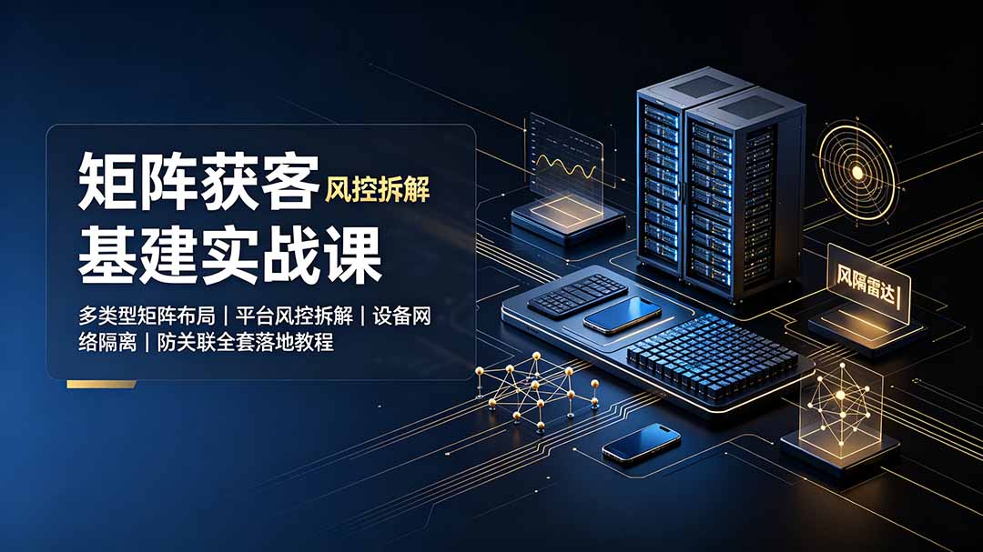 （19319期）矩阵获客基建实战课：多类型矩阵布局｜平台风控拆解｜设备网络隔离｜防关联全套落地教程-知创网