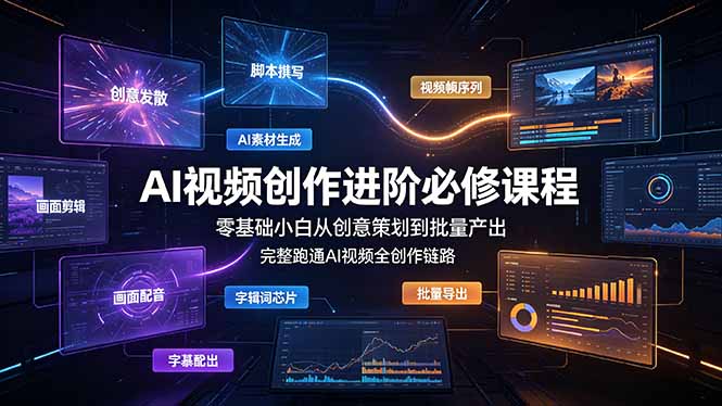（19159期）AI视频创作进阶必修课程：零基础小白从创意策划到批量产出，完整跑通AI视频全创作链路-知创网