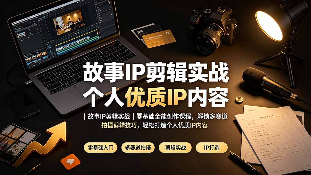 （19550期）故事IP剪辑实战｜零基础全能创作课程，解锁多赛道拍摄剪辑技巧，轻松打造个人优质IP内容-知创网