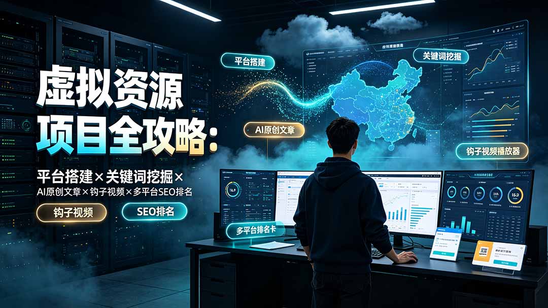 （19322期）虚拟资源项目全攻略：平台搭建×关键词挖掘×AI原创文章×钩子视频×多平台SEO排名-知创网