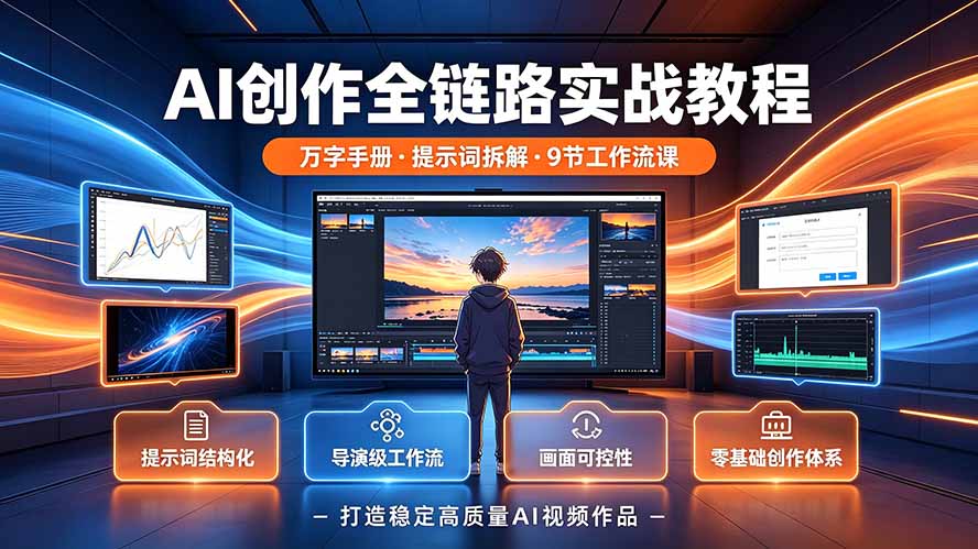 （19247期）AI创作全链路实战教程｜万字手册·提示词拆解·9节工作流课，打造稳定高质量AI视频作品-知创网